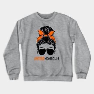 weird moms club messy bun hair cool design Crewneck Sweatshirt